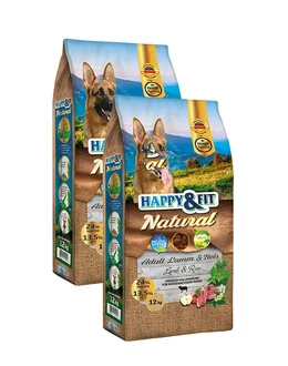 Happy&amp;amp;Fit Natural Bárány és Rizs 12kg