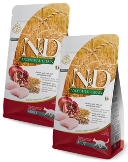 N and D Cat Low Grain Csirke és Gránátalma 2x1,5kg