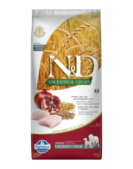 N and D Low Grain Csirke és Gránátalma Senior Medium/Maxi 12 kg