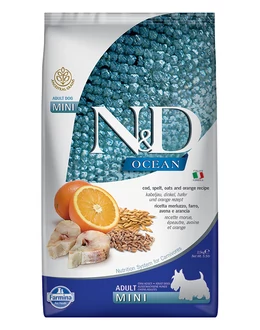 N and D Low Grain Tőkehal és Narancs Adult Mini 2,5kg