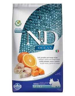 N&amp;amp;D Dog Ocean Sütőtök Tőkehal és Narancs Adult Mini 2,5 kg