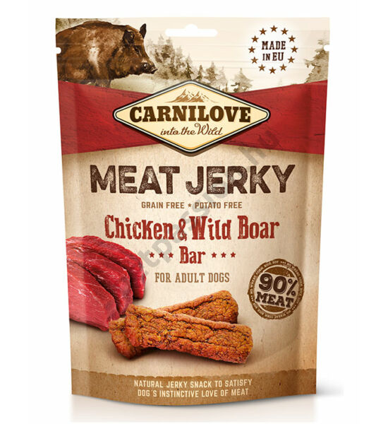 Carnilove Jerky Snack Chicken&amp;Wild Boar Bar – csirke vaddisznó 100g