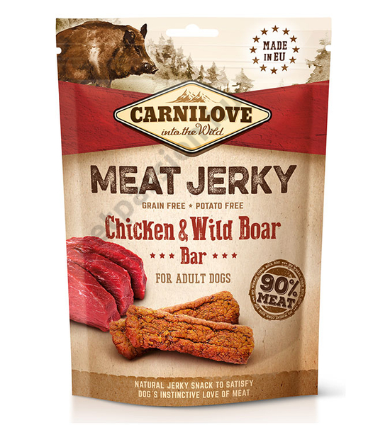 Carnilove Jerky Snack Chicken&amp;Wild Boar Bar – csirke vaddisznó 100g