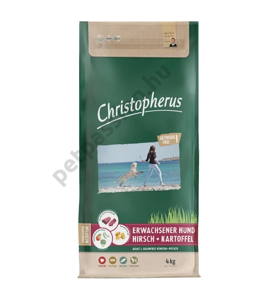 Christopherus Dog Adult Grainfree Szarvas és burgonya Large,12kg