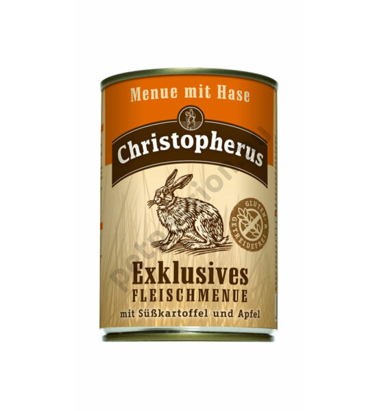 Christopherus Dog konzerv Adult Exclusive húsmenü nyúllal 400g