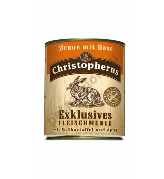 Christopherus Dog konzerv Adult Exclusive húsmenü nyúllal 800g