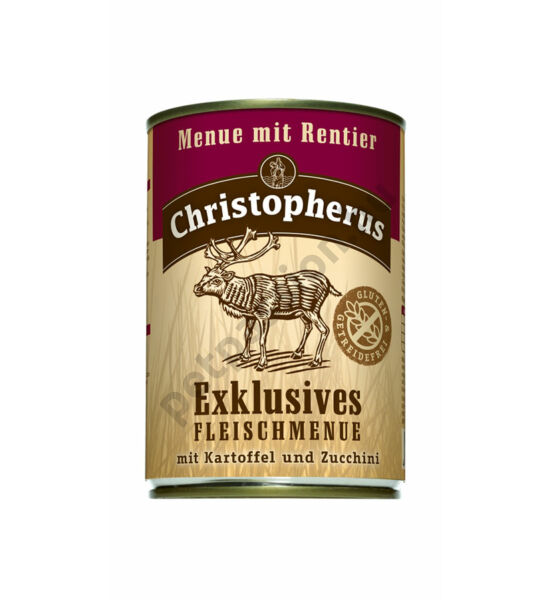 Christopherus Dog konzerv Adult Exclusive húsmenü rénszarvassal 400g