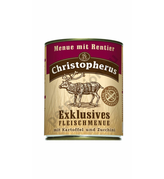 Christopherus Dog konzerv Adult Exclusive húsmenü rénszarvassal 800g