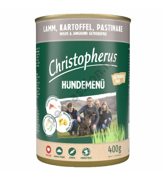 Christopherus Dog konzerv Junior Bárány, burgonya, paszternák 400g