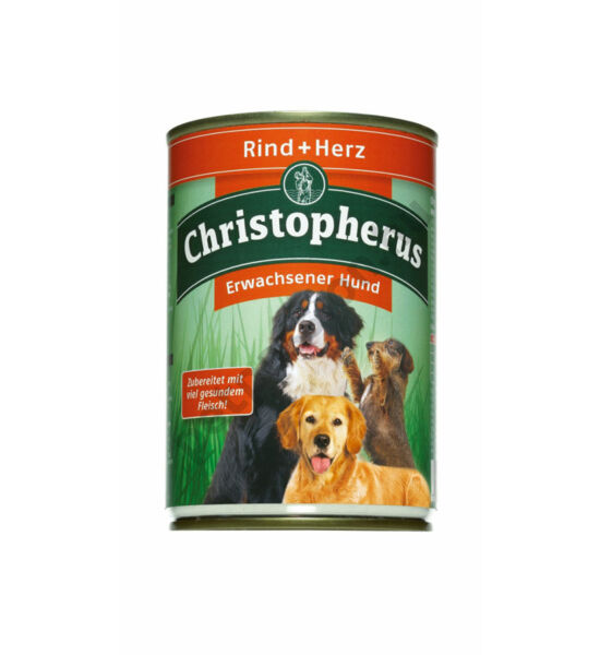 Christopherus Dog konzerv Adult marha és szív 400g