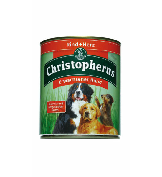 Christopherus Dog konzerv Adult marha és szív 800g