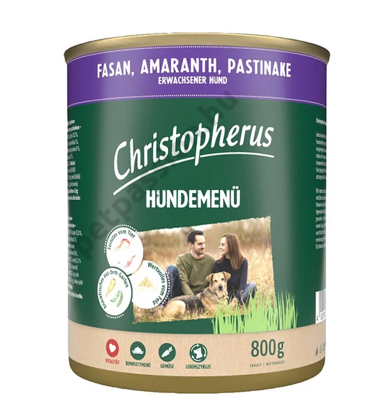 Christopherus Dog konzerv menü Fácán, amaránt, paszternák 800g