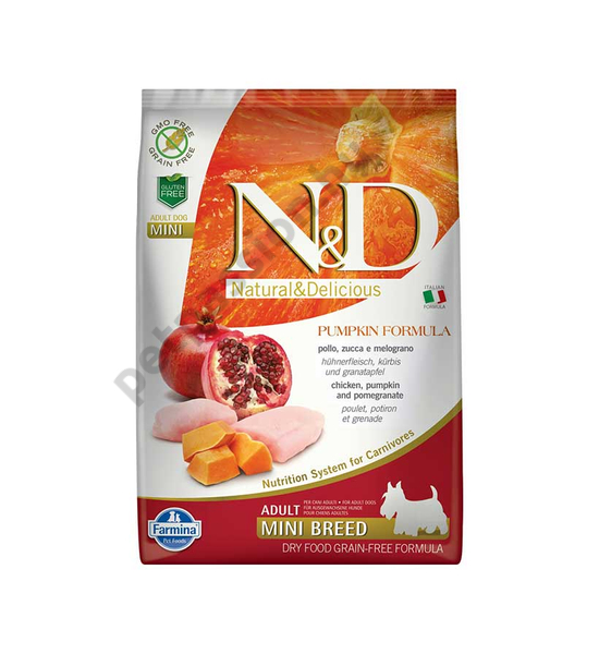 N and D Dog Grain Free Pumpkin Csirke és Gránátalma Adult Mini