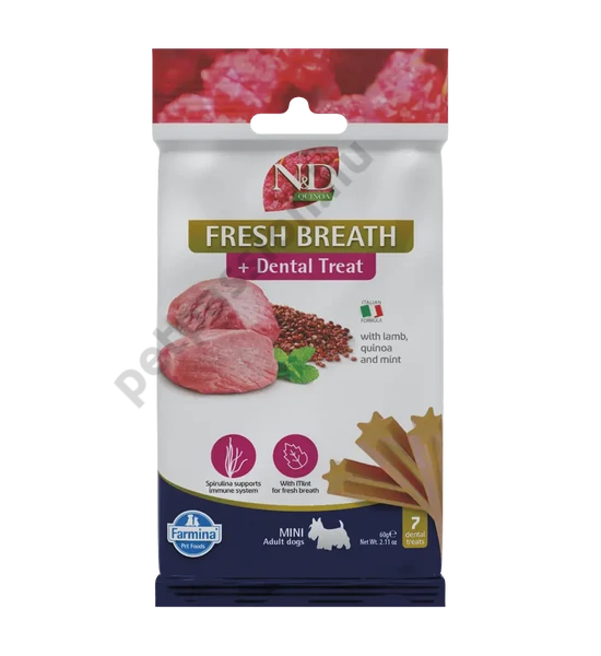 N&D Quinoa Jutalomfalat Fresh Breath Mini 60g