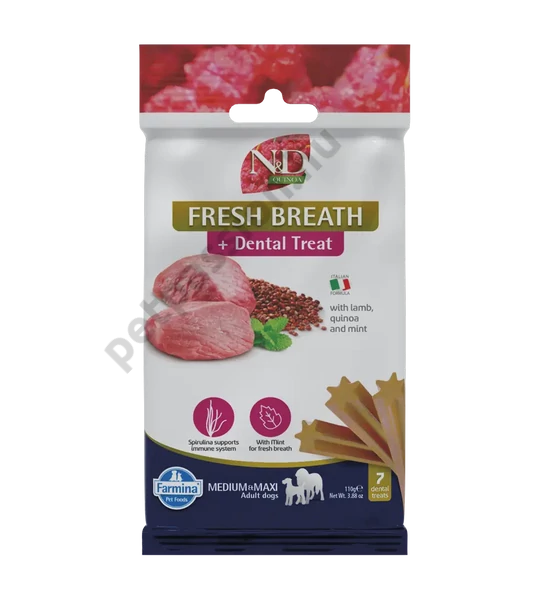 N&D Quinoa Jutalomfalat Fresh Breath Medium/Maxi, 100g