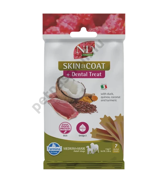 N&D Quinoa Jutalomfalat Skin&Coat Kacsa Medium/Maxi, 100g