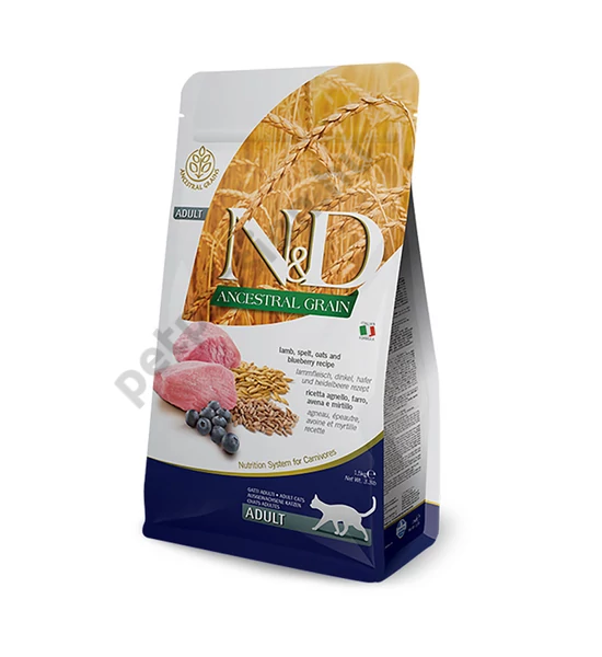 N and D Cat Low Grain Bárány és Áfonya 1,5 kg