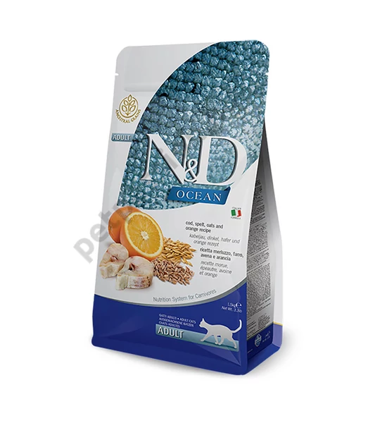 N and D Cat Low Grain Tőkehal és Narancs Adult