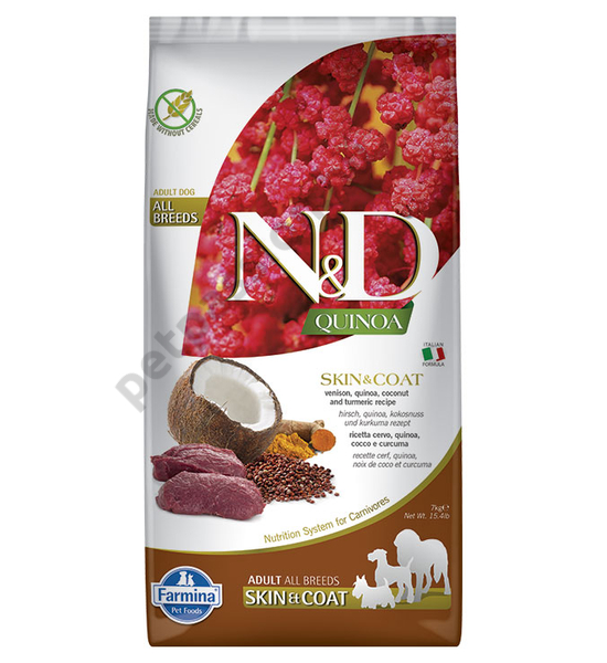 N and D Dog Quinoa Skin&amp;coat Venison 7kg
