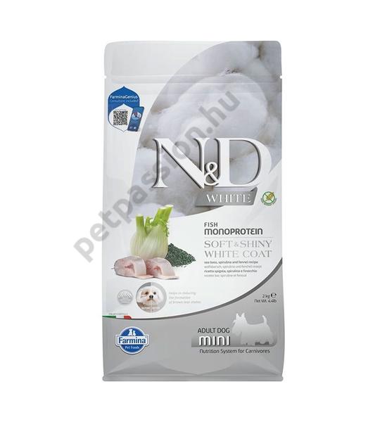 ND White Dog Tengeri sügér, siprulina és édeskömény adult mini 2kg