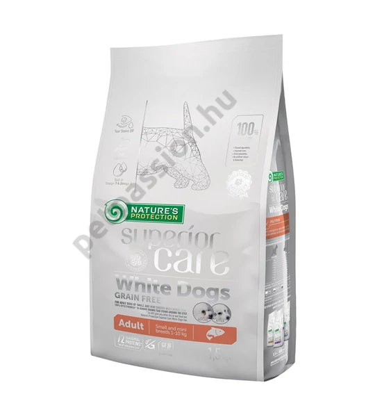 Nature’s Protection Superior Care Adult Small Fehér Szőrű Kutyáknak lazaccal 1,5 kg