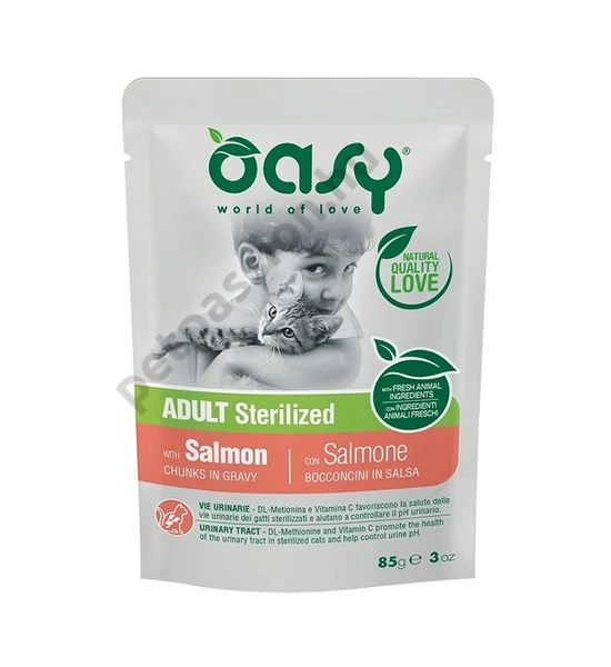 Oasy Cat Alutasak Chunks in Gravy Sterilised Lazac 85g