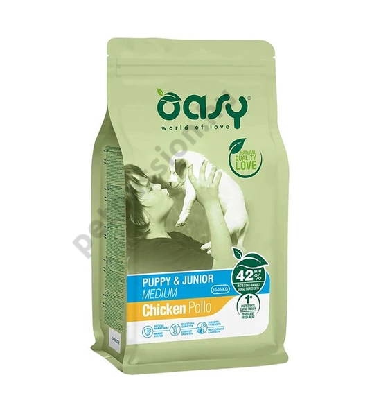 Oasy Dog Lifestage Puppy and Junior Medium 12kg