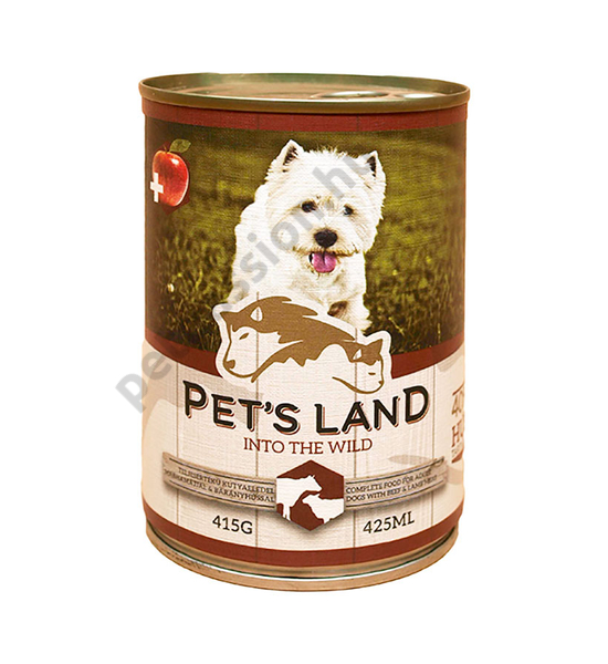 Pet's Land Dog Konzerv Marhamáj-Bárányhús Almával 415g