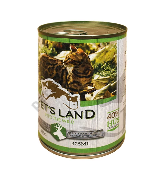 Pet's Land Cat Konzerv Vadhús Répával 415g