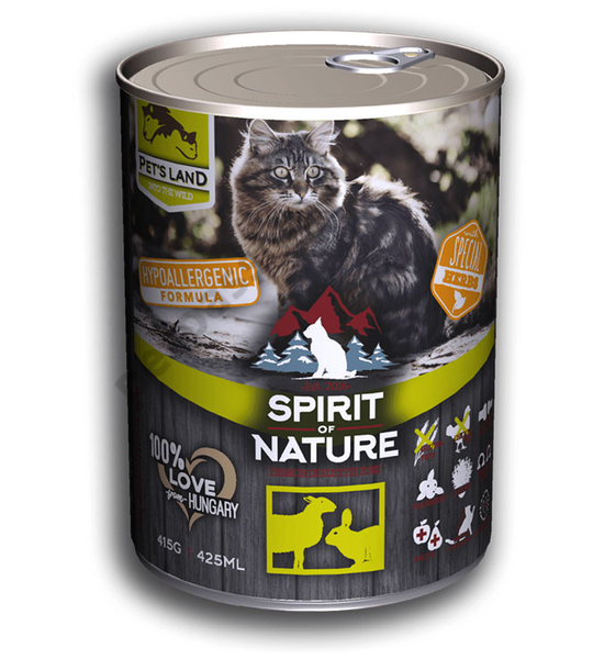Spirit of Nature Cat konzerv Bárányhússal és nyúlhússal 415g