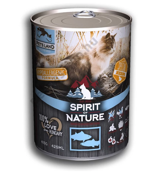 Spirit of Nature Cat konzerv Tonhallal és lazaccal 415g