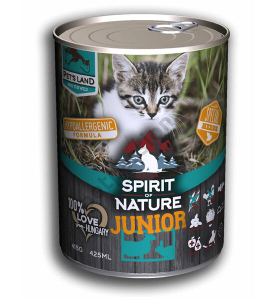 Spirit of Nature Cat konzerv Junior Bárányhússal és nyúlhússal 415g