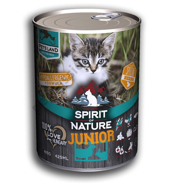Spirit of Nature Cat konzerv Junior Bárányhússal és nyúlhússal 415g