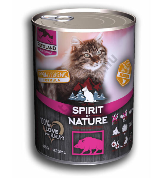 Spirit of Nature Cat konzerv Vaddisznóhússal 415g
