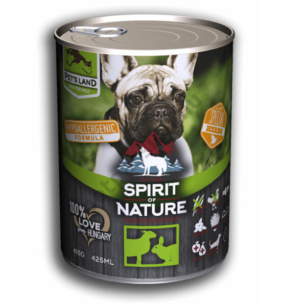 Spirit of Nature Dog konzerv Bárányhússal és nyúlhússal 415g