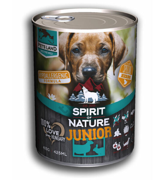 Spirit of Nature Dog konzerv Junior Bárányhússal és nyúlhússal 415g