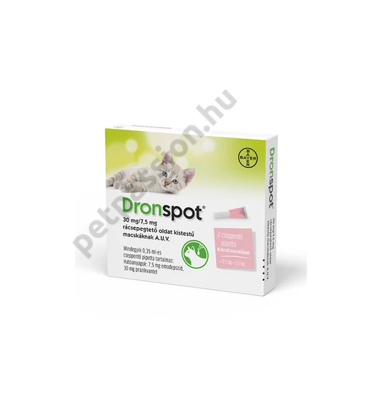 Dronspot rácsepegtető oldat kistestű 0,5-2,5kg közötti macskáknak