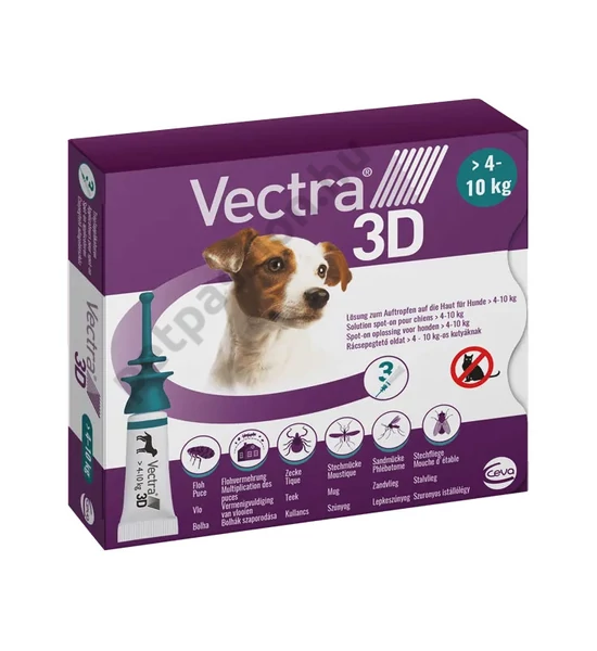 Vectra 3D Rácseppentő oldat kutyáknak 4-10kg