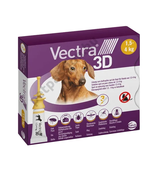 Vectra 3D Rácseppentő oldat kutyáknak 1,5-4kg